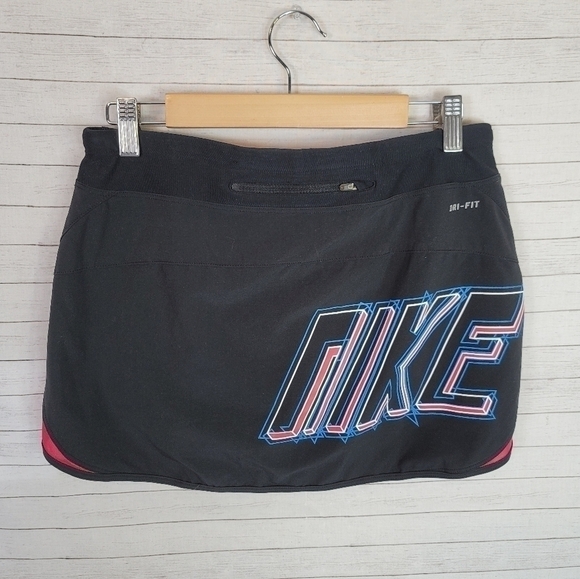 NIKE NEON LOGO BLACK & HOT PINK SKORT, SZ SMALL - Picture 4 of 8